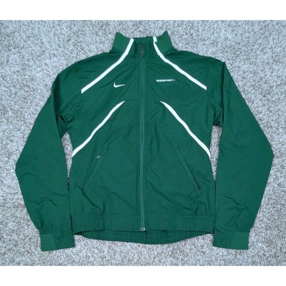 Nike Team Michigan State Spartans Jacket Womens Small Storm Full Zip Windbreaker - Picture 1 of 7